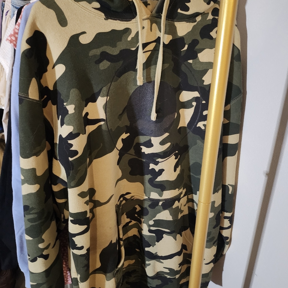 Mens Camo Hoodie Sweatshirt Winter Warm Long New Thick!